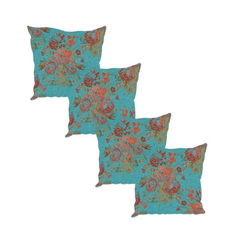 PREMIUM Teal Blue Floral Chenille