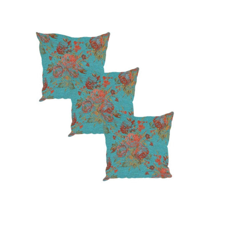 PREMIUM Teal Blue Floral Chenille