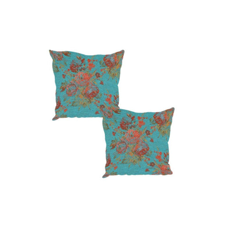 PREMIUM Teal Blue Floral Chenille