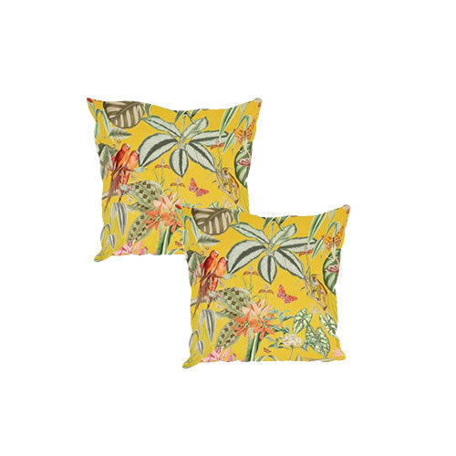 PREMIUM ZEN FOOTSTOOL YELLOW FIRST BIRD FLORAL POUFFE FOOTREST