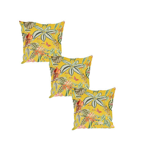 PREMIUM ZEN FOOTSTOOL YELLOW FIRST BIRD FLORAL POUFFE FOOTREST
