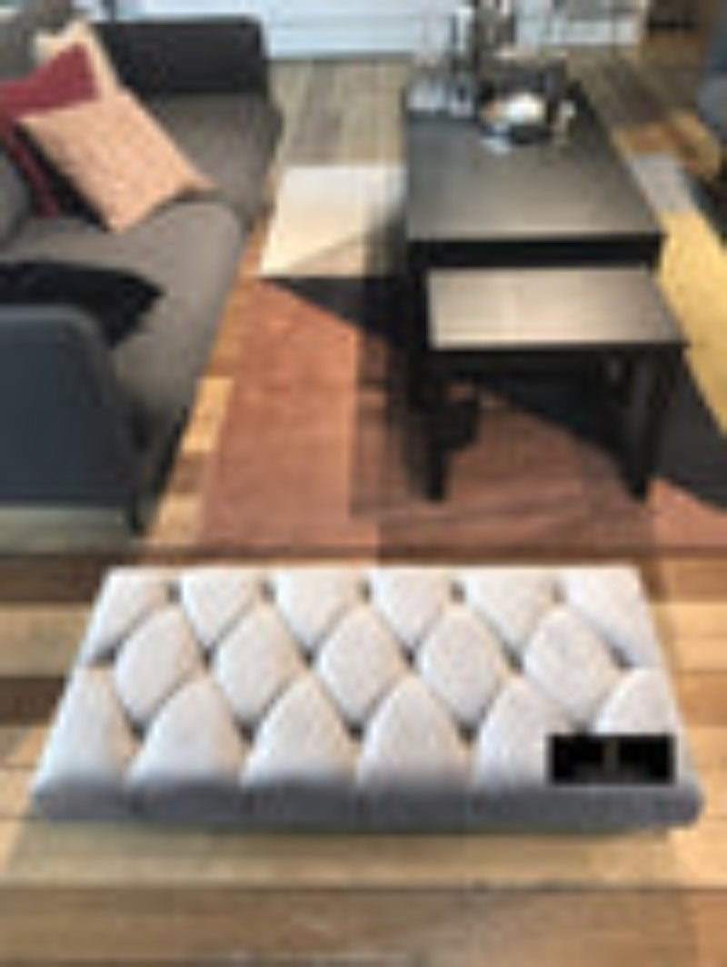Light Grey Chesterfield Footrest