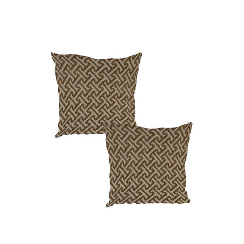 Bloc pattern geometry brown coffee table storage Footstool Pouffe