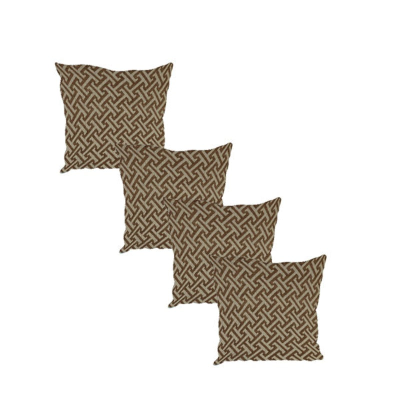 Bloc pattern geometry brown coffee table storage Footstool Pouffe