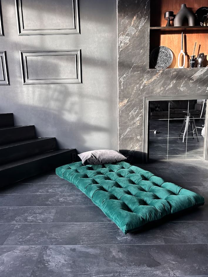 Multicolour Large velvet floor cushions
