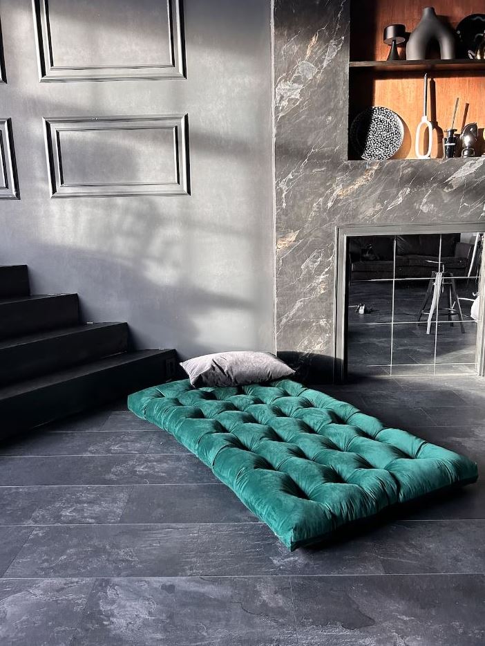Multicolour Large velvet floor cushions