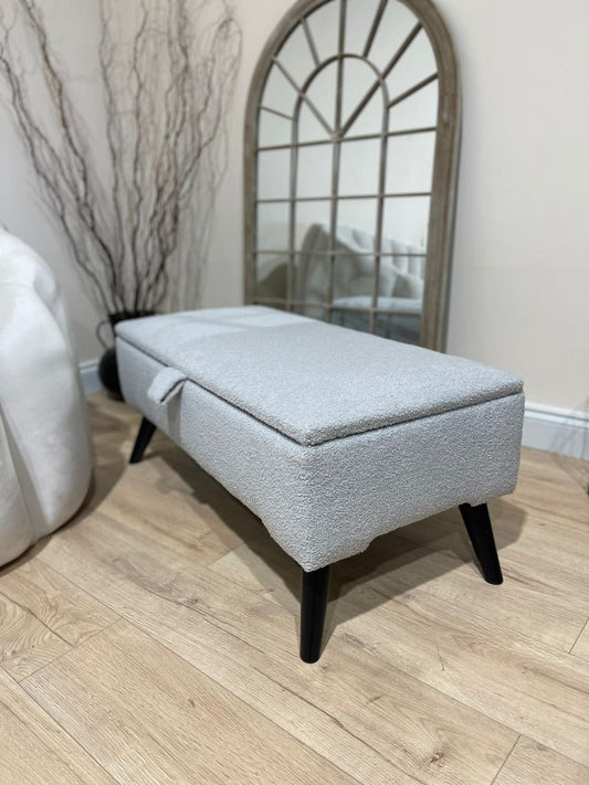 PREMIUM pale grey storage Bench seat coffee tableOttoman storage