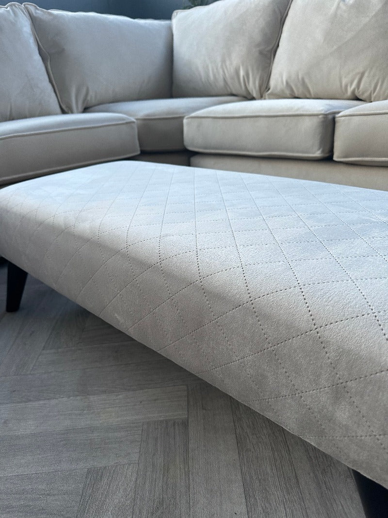 Premium off white creamy Handmade footstool