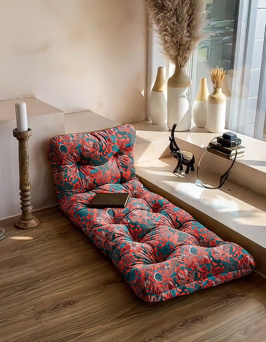 Amazon red print floor seating