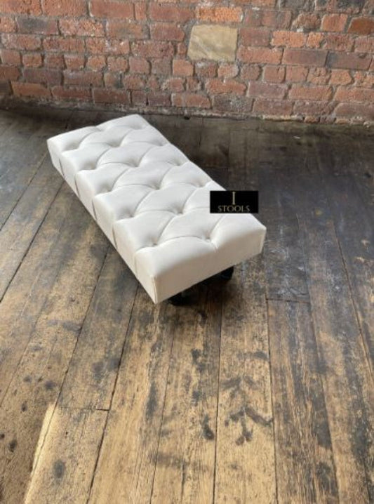 Creamy White Chesterfield Ottoman footstool