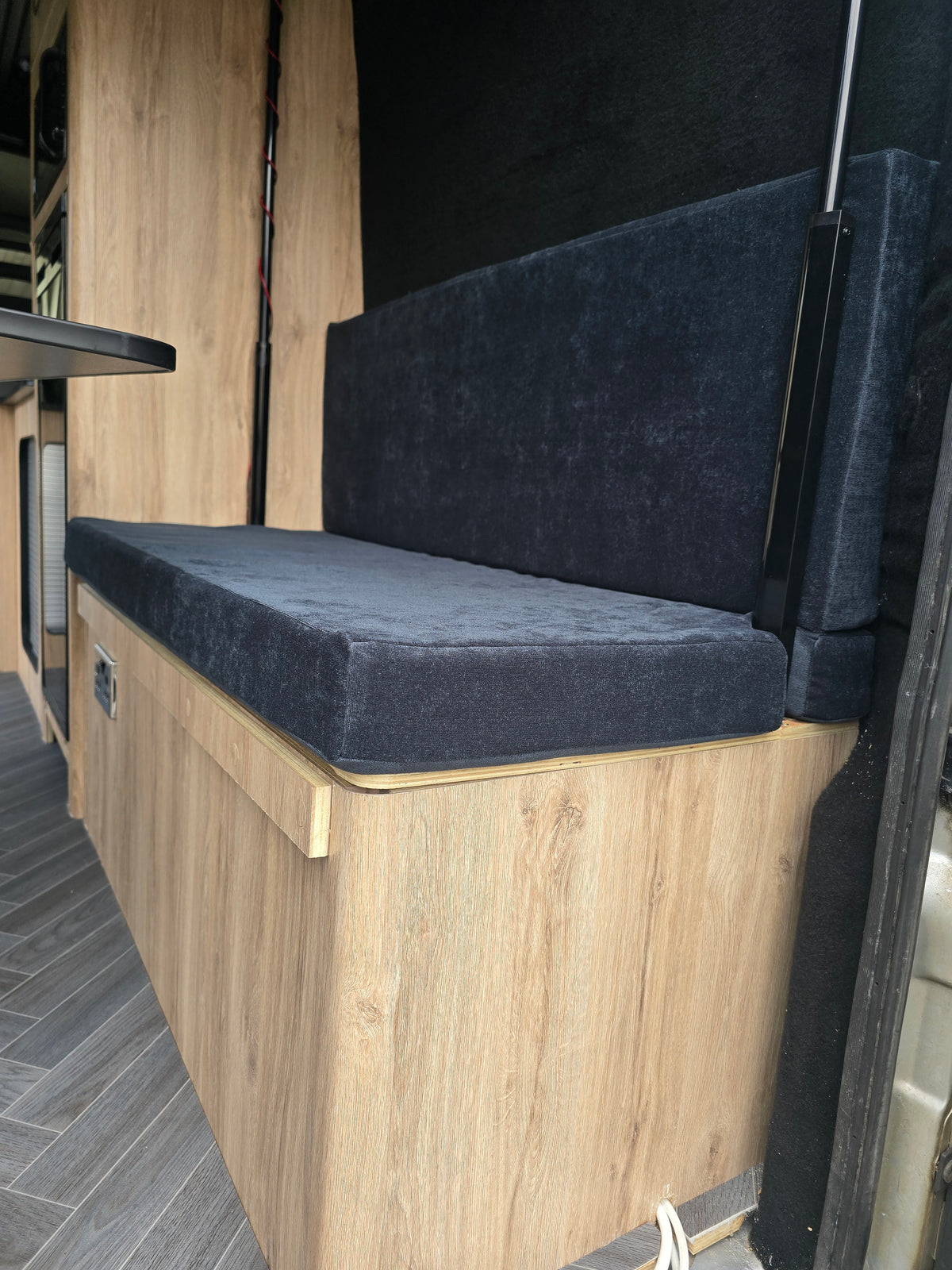 Black seating cushions x 2 made to measure