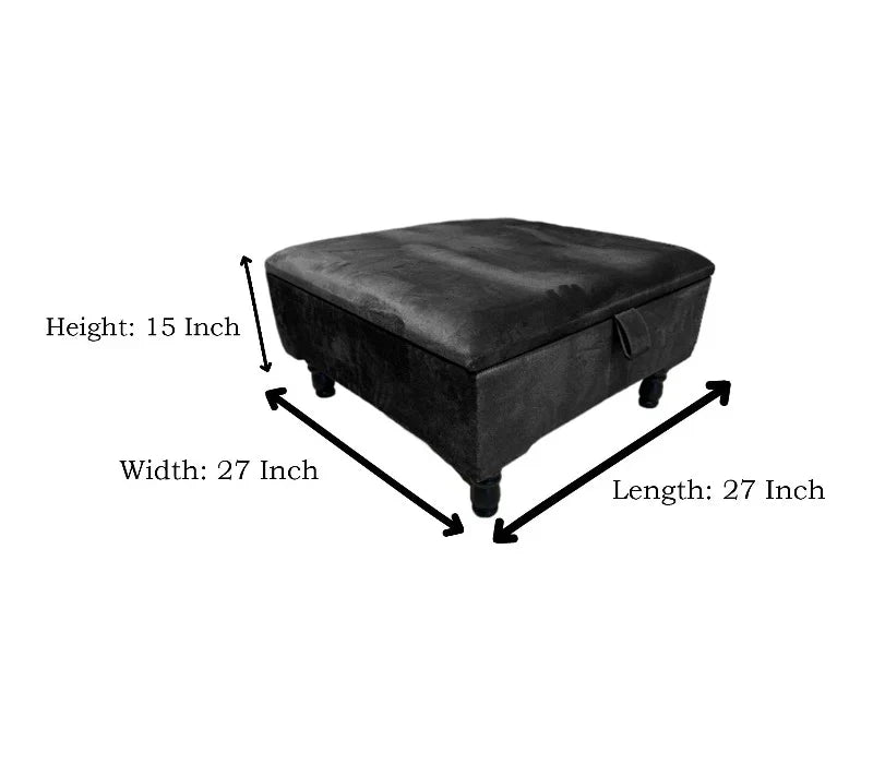 Square Plain Lid Coffee Table Ottoman Storage | Large Velvet Footrest UK