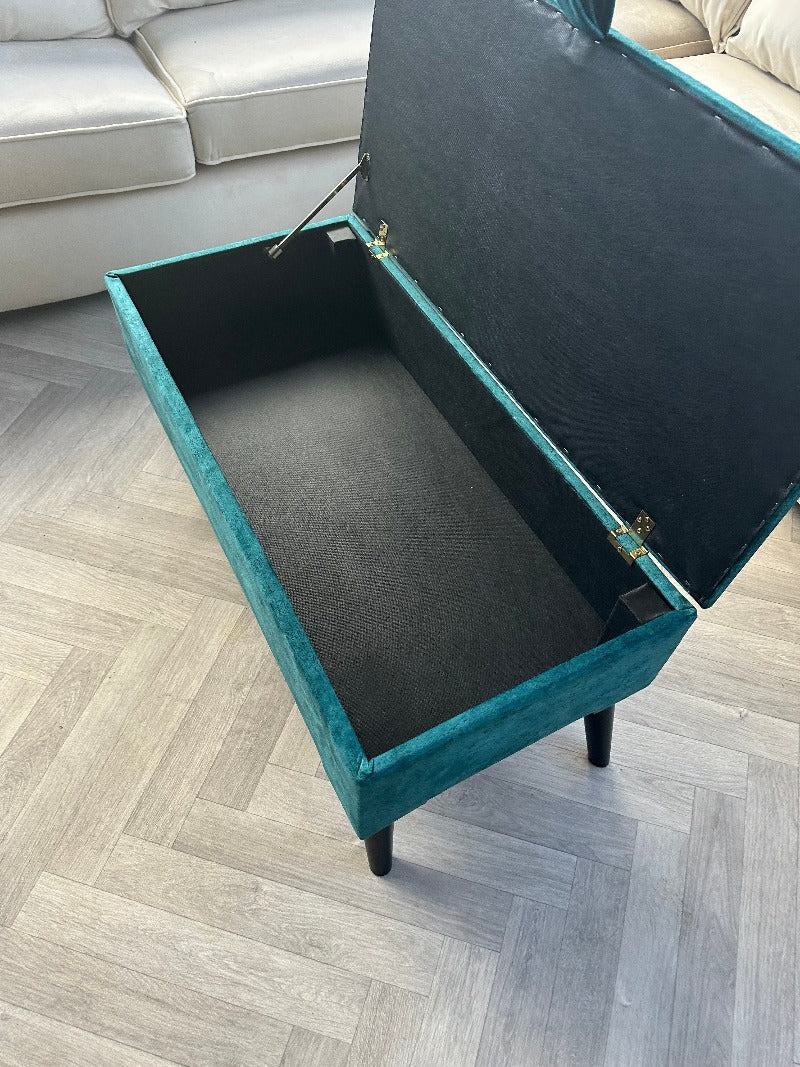 PREMIUM OPAL GREEN Handmade footstool