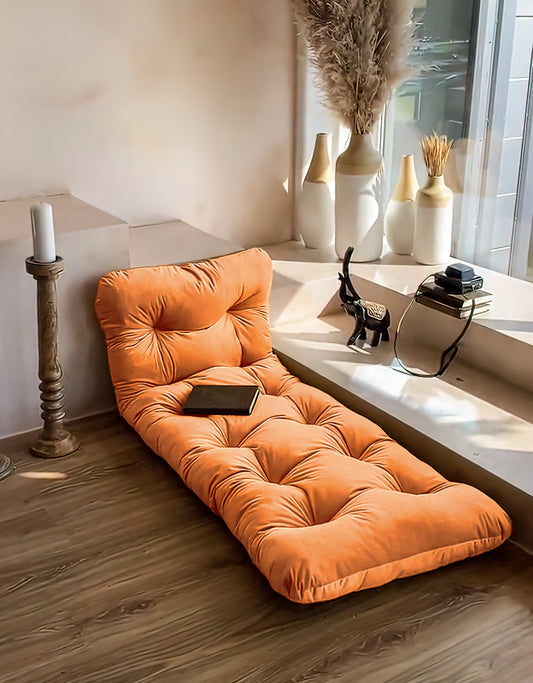 Orange Fluid velvet floor seating