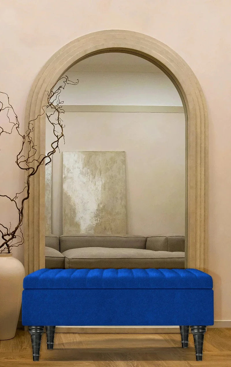 Blue Lusso Deep Ottoman storage