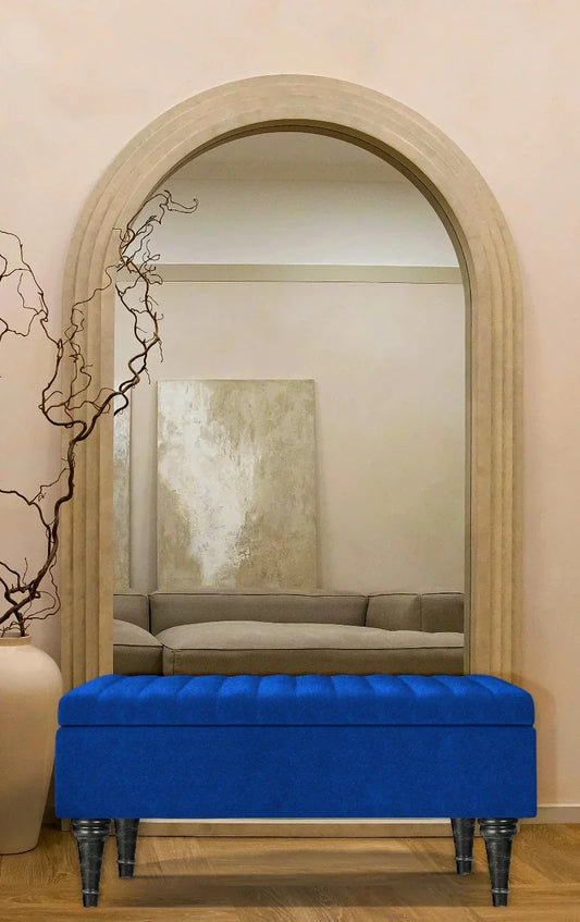 Blue Lusso Deep Ottoman storage