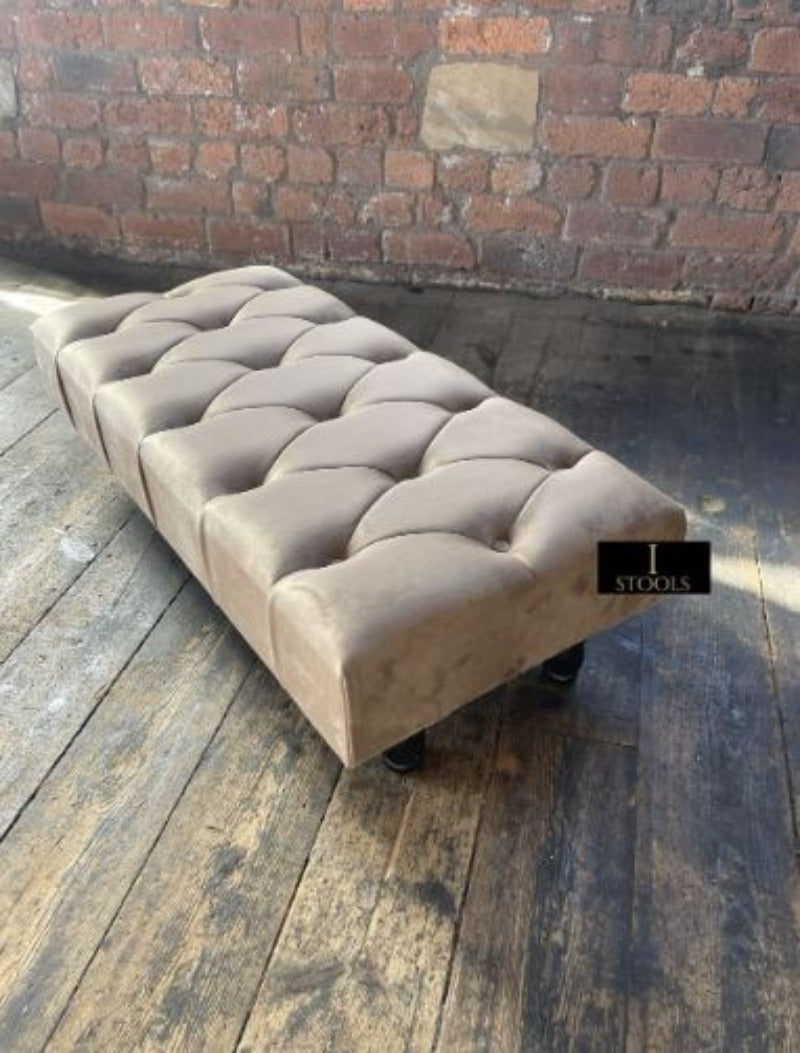 Champagne Chesterfield Footstool