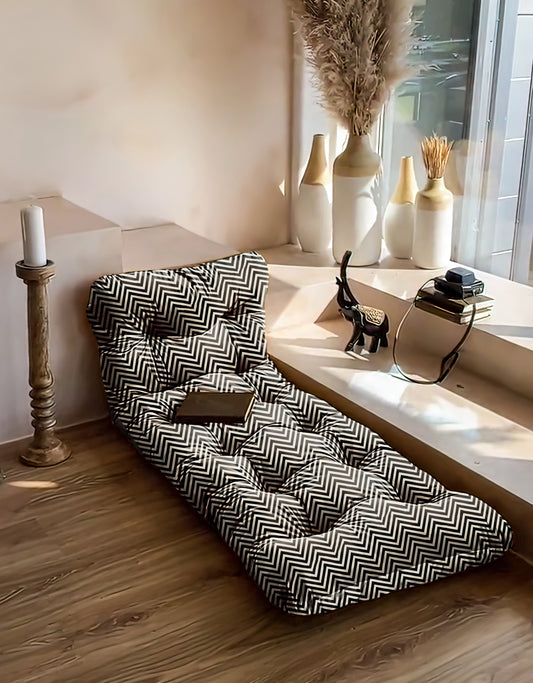 Lusso Geometric black and white floor seating