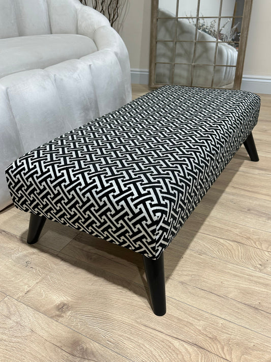 PREMIUM Eden embossed pattern Footstool window bay seat pouffe coffee table