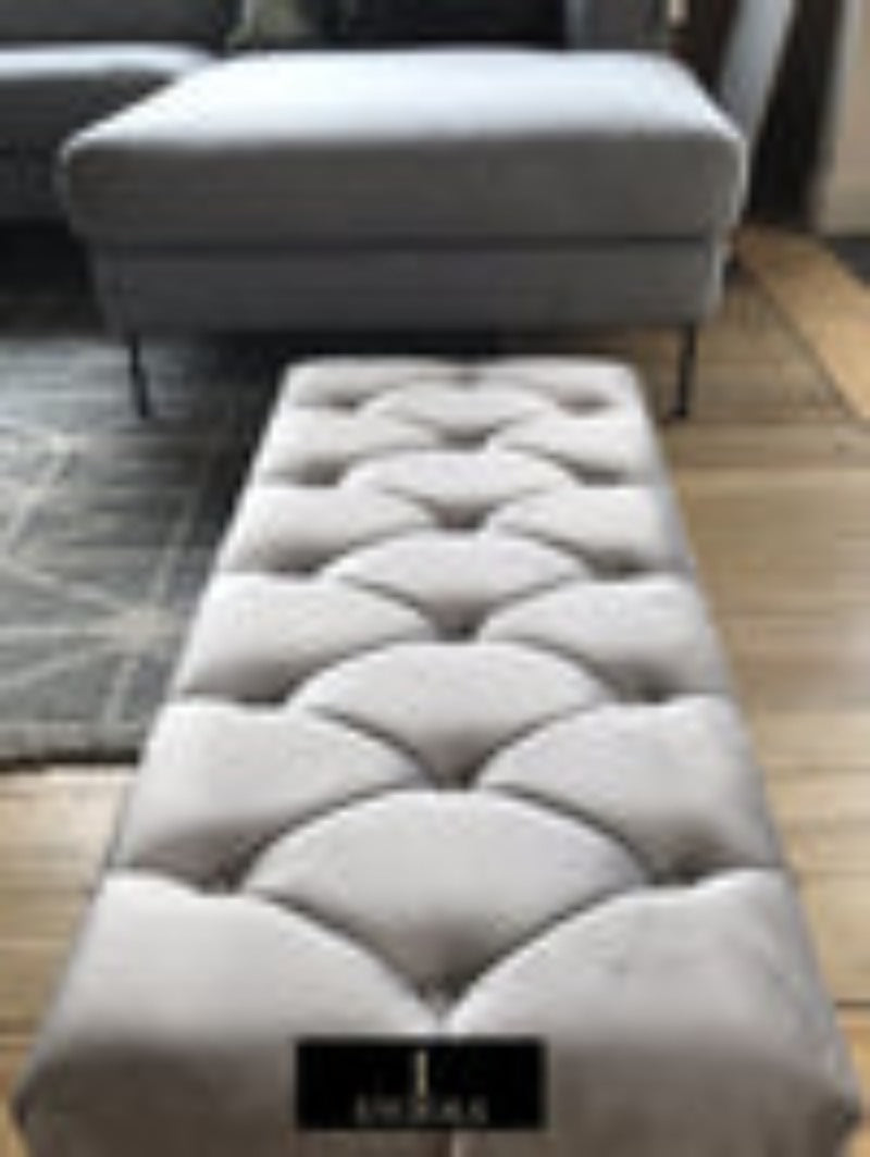 Light Grey Chesterfield Ottoman seat