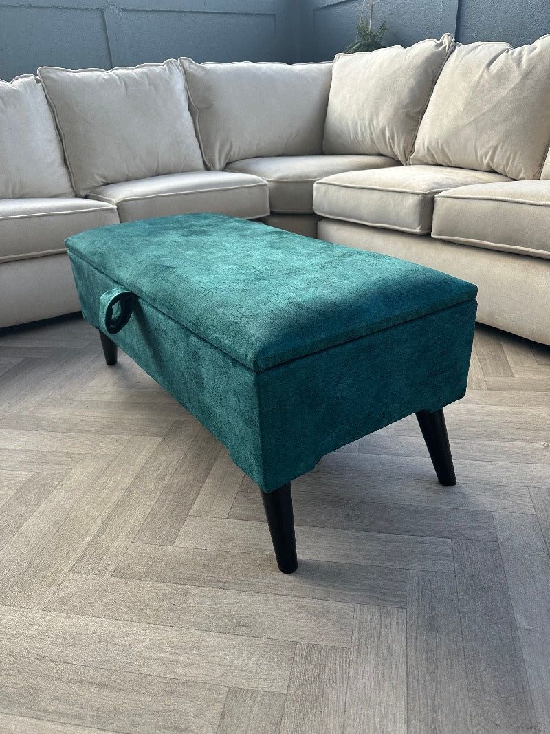 PREMIUM OPAL GREEN Ottoman footstool