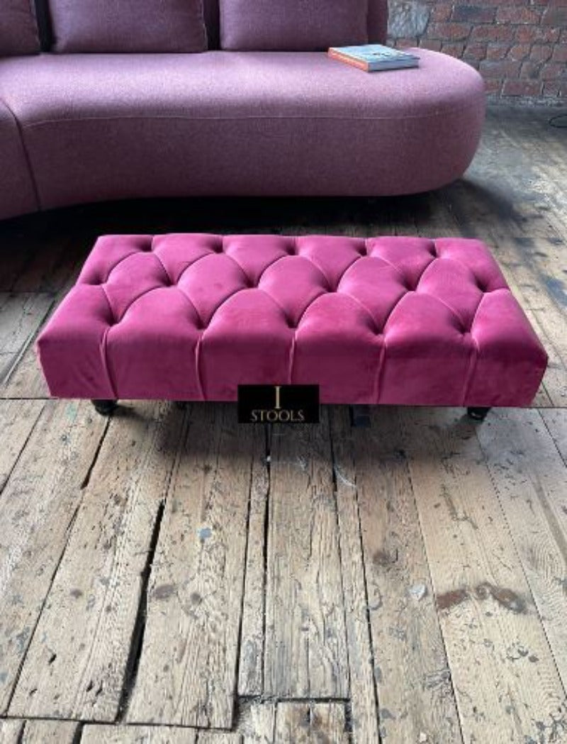 Maroon Chesterfield Ottoman seat