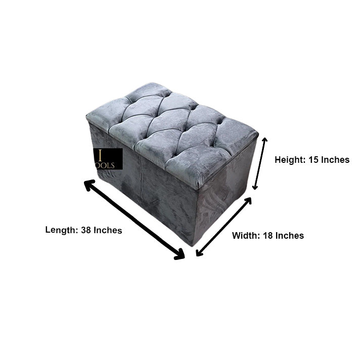 Dark Grey coffee table Ottoman Storage Box seat