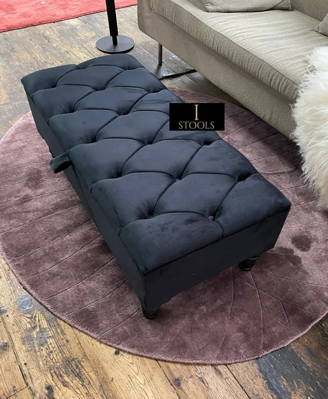 Ottoman storage chesterfield castor legs