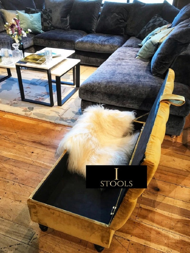 Rectangle Upholstered Ottoman Storage - ISTOOLS