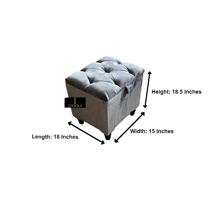 Dark Grey Small coffee table Storage Box | Ottoman Storage Seat | Grey Ottoman Pouffe