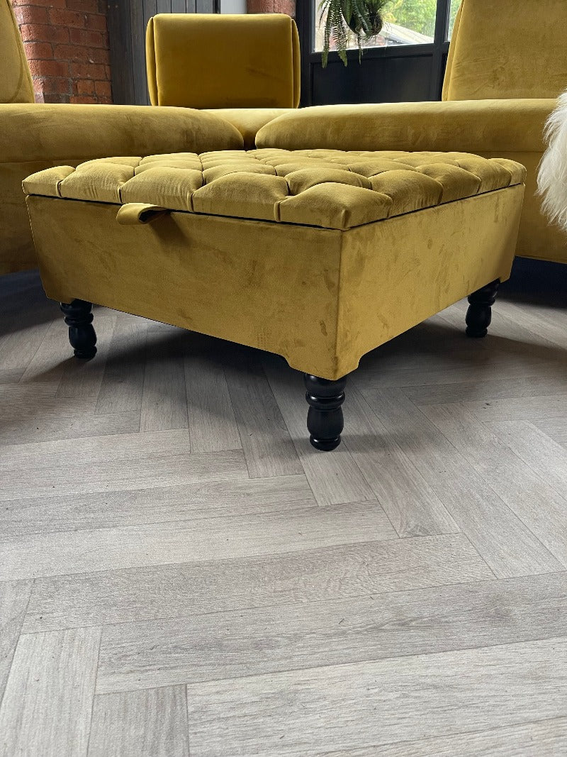 PREMIUM Mustard Gold Ottoman footstool