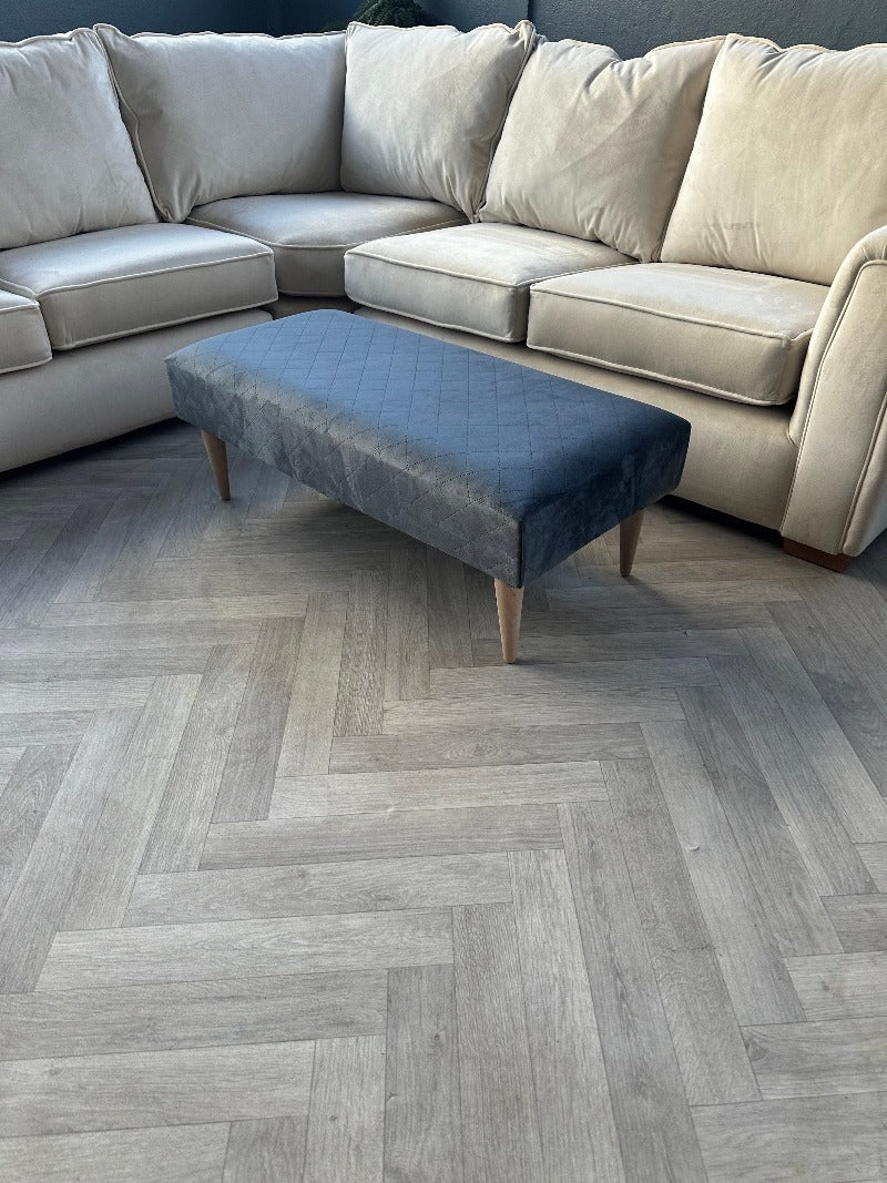 PREMIUM stitched lid pattern Footstool