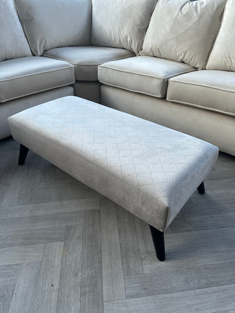 Premium off white creamy Ottoman footstool