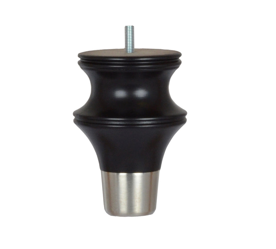 Silver cup feet black wood