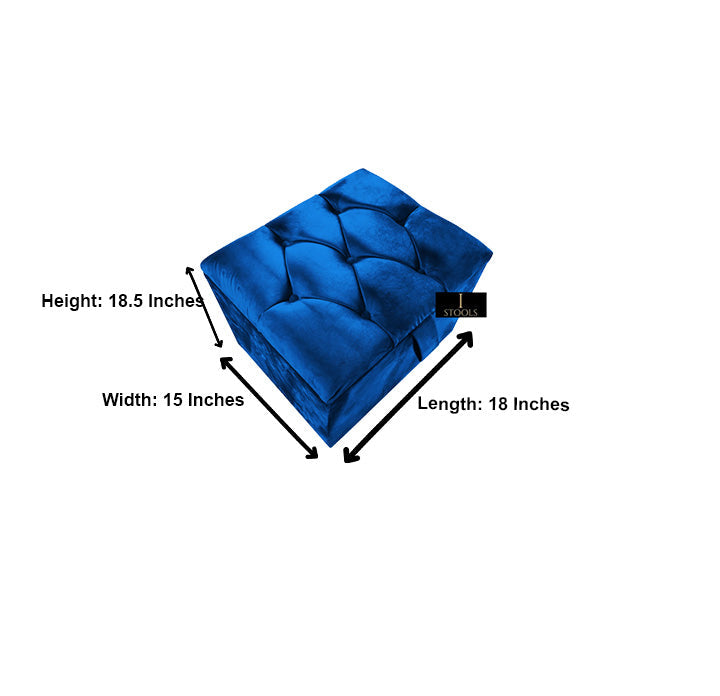 Navy Blue Small coffee table Storage Box | Navy Blue Footrest with Storage | Navy Blue Pouffe UK