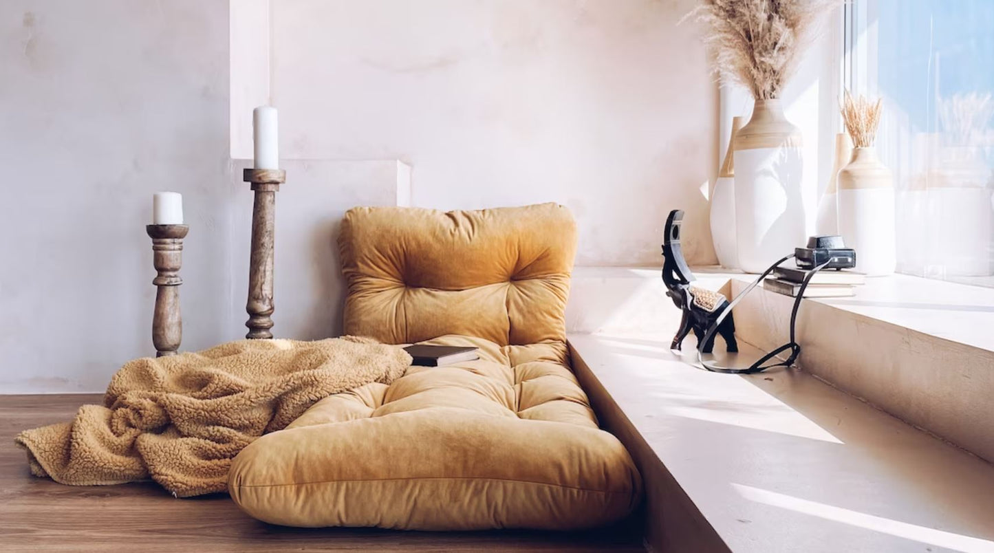 Multicolour Floor seating, bench seat , tufted