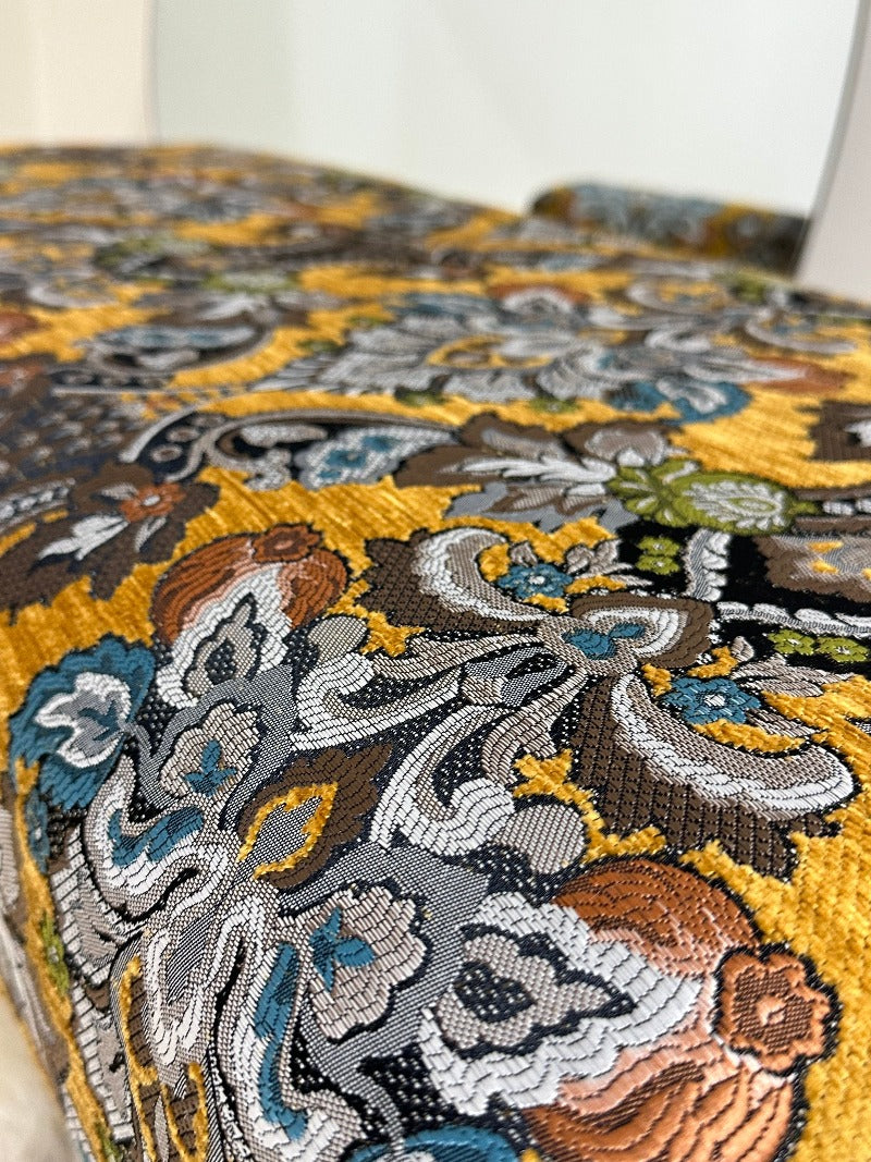 PREMIUM MUSTARD FOLD FLORAL Ottoman seat