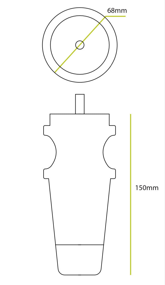 Dark Grey tall wooden legs silver cup