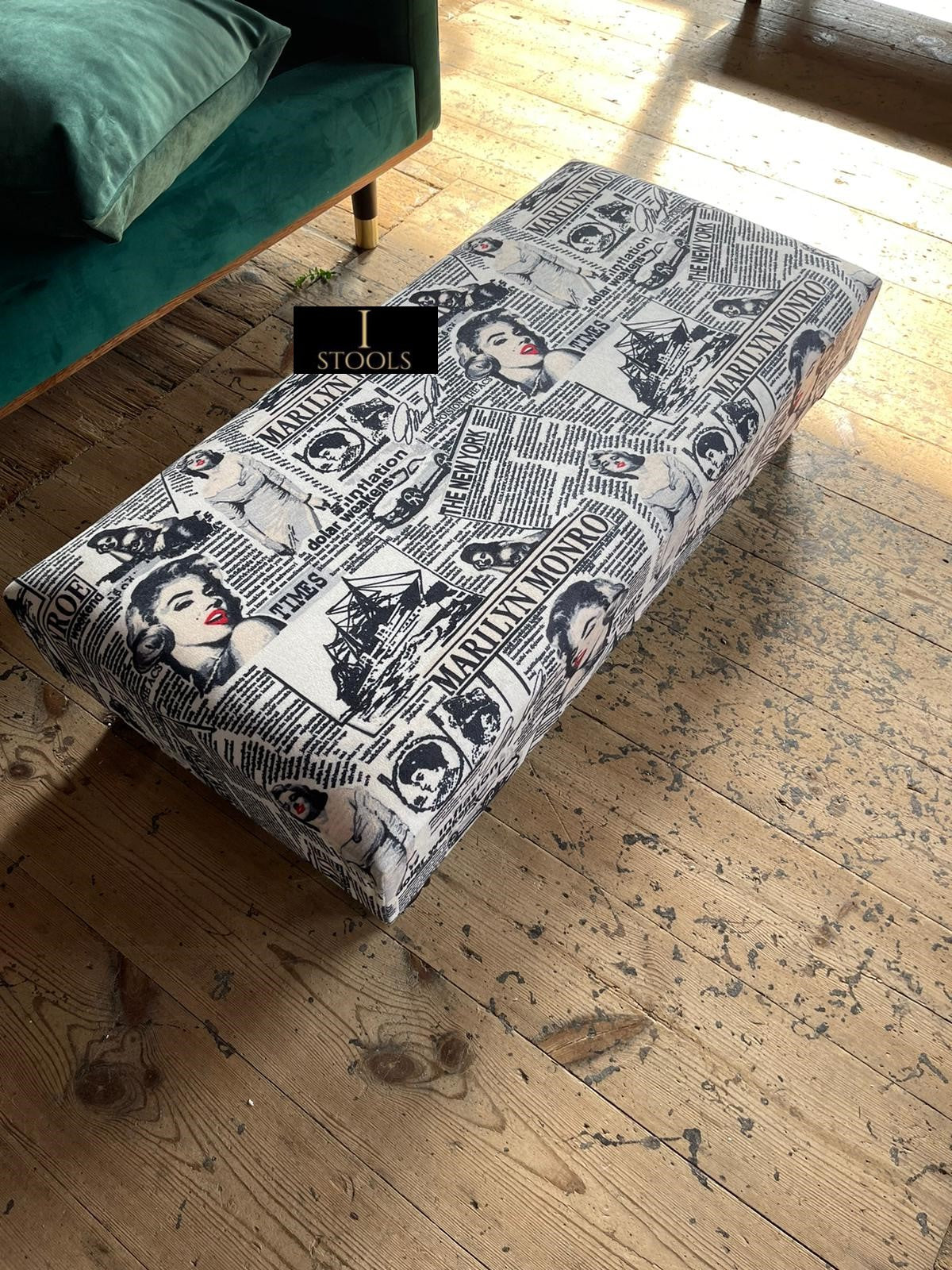 Marilyn Monroe printed fabric  Footstool Bench