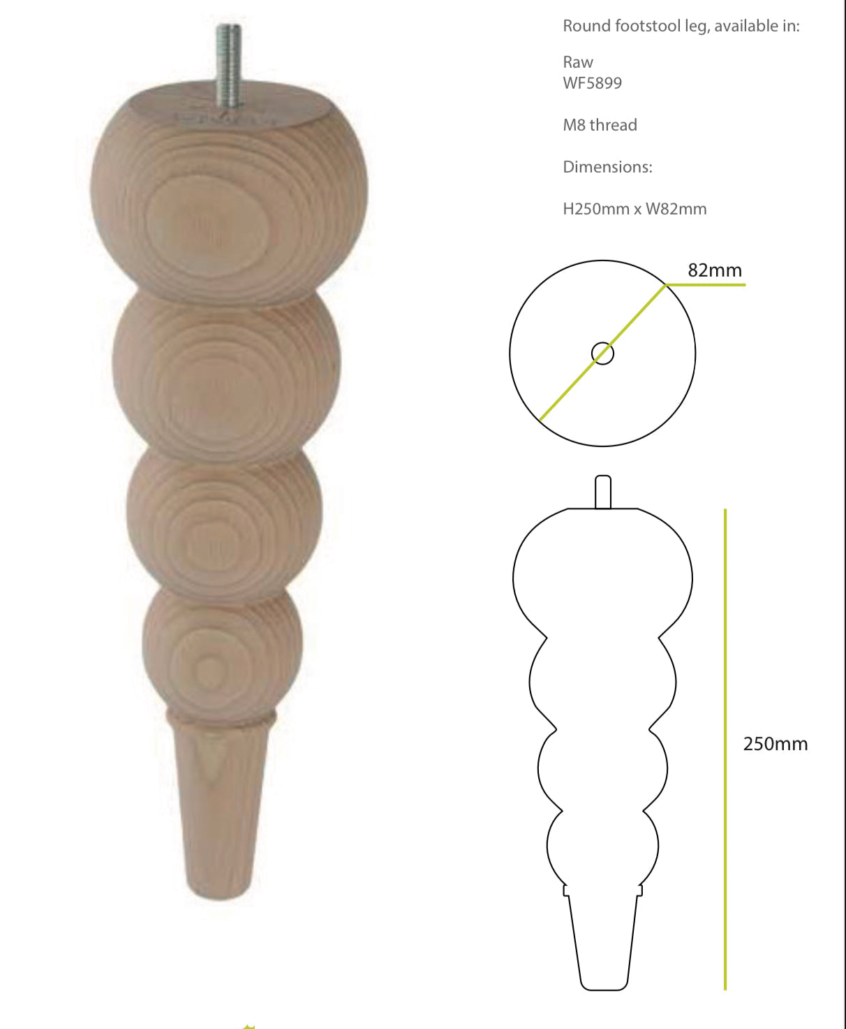 Round footstool leg