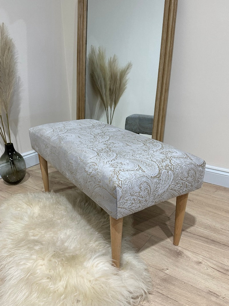 Premium floral patterned champagne Footrest