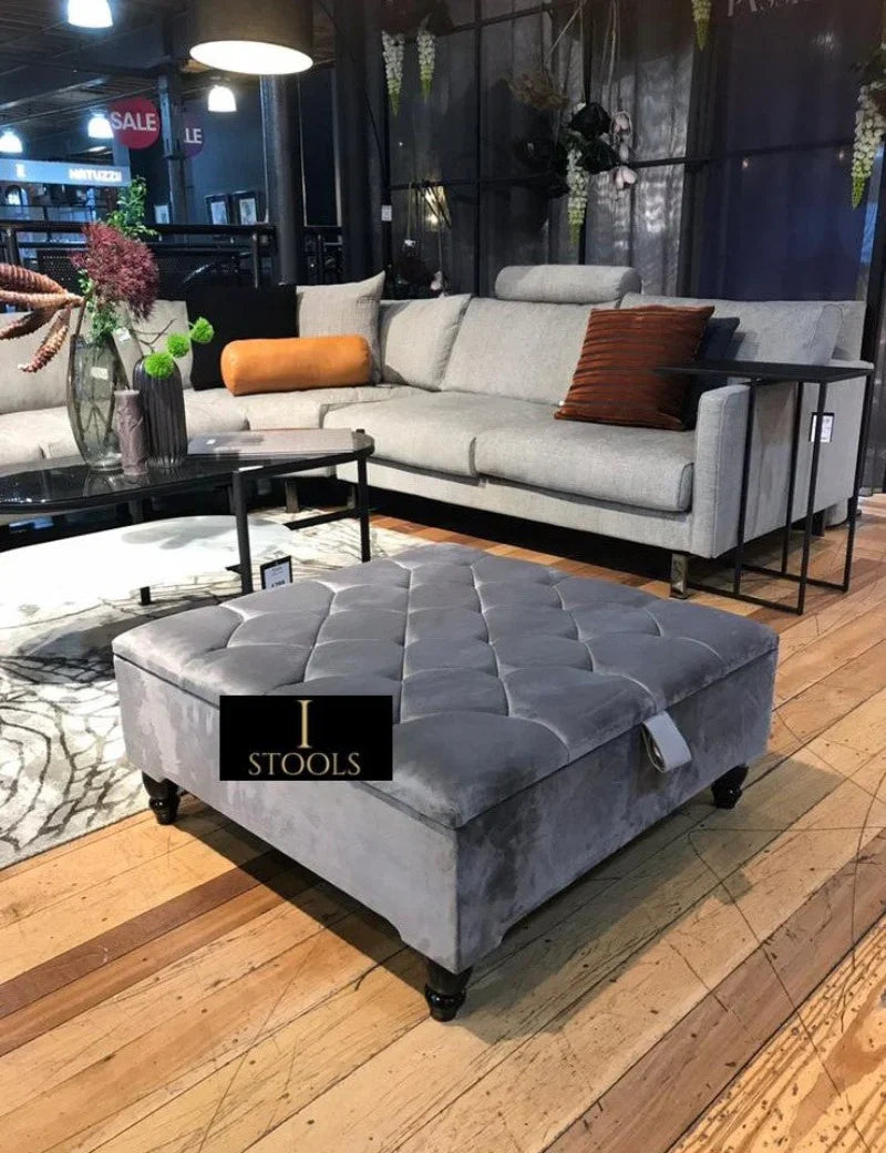 Light Grey Ottoman With Storage