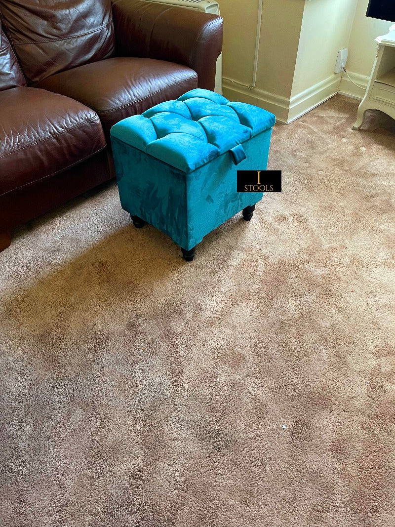 Aqua Ottoman footstool
