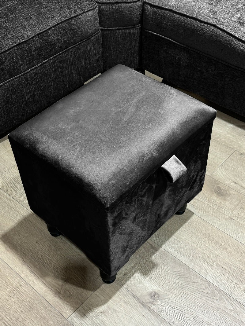 Black Ottoman storage