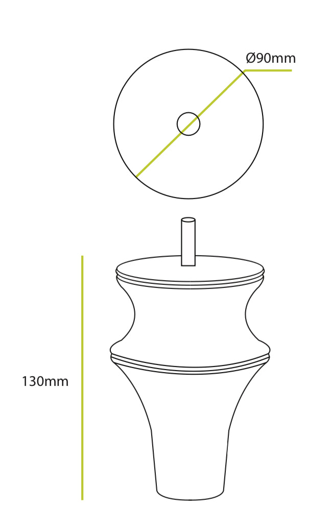 Grey wood solid legs m8 fixing