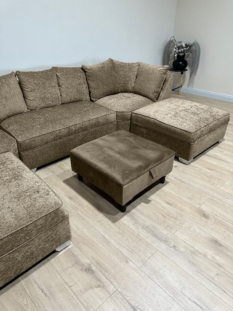 Square Plain Lid Coffee Table Ottoman Storage | Large Velvet Footrest UK
