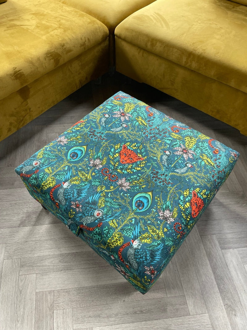 PREMIUM Satin Green Floral Footrest