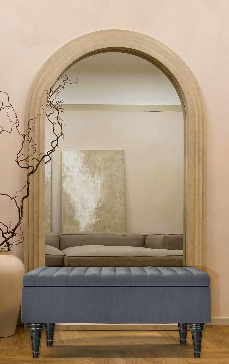 Dark dark Grey Lusso Deep coffee table Panel Ottoman storage