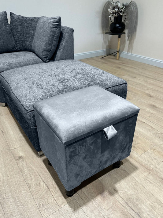 Dark Grey Ottoman storage