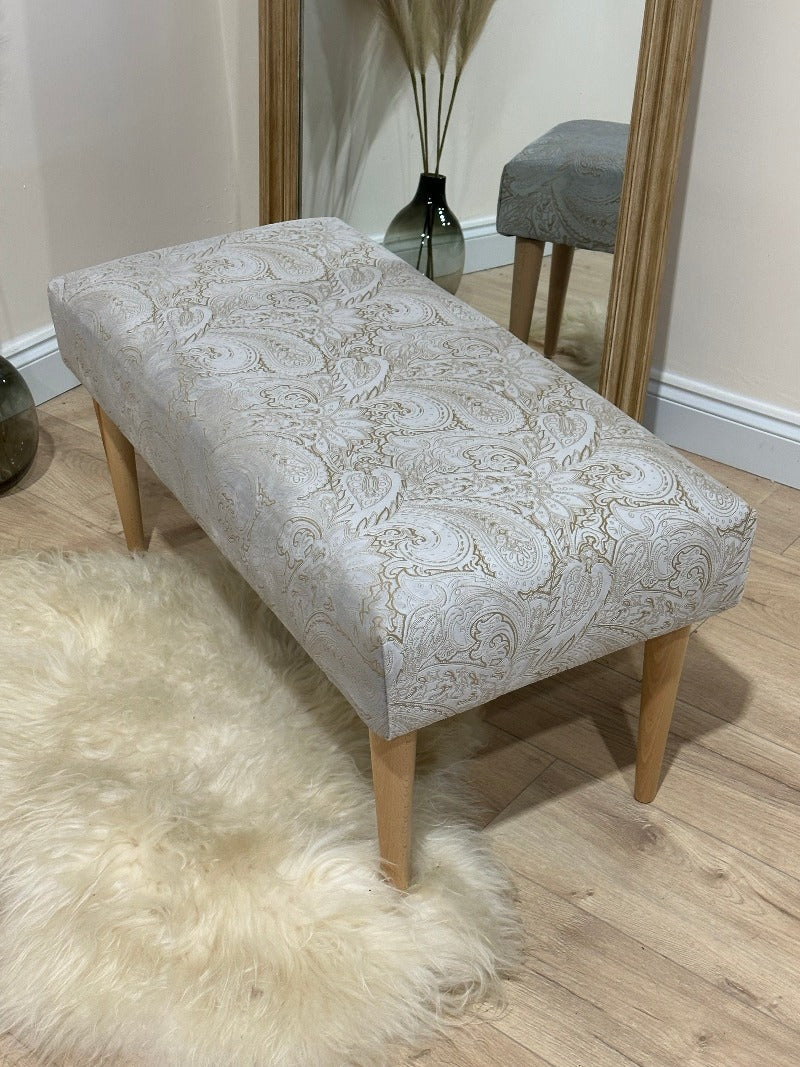 Premium champagne Ottoman footstool